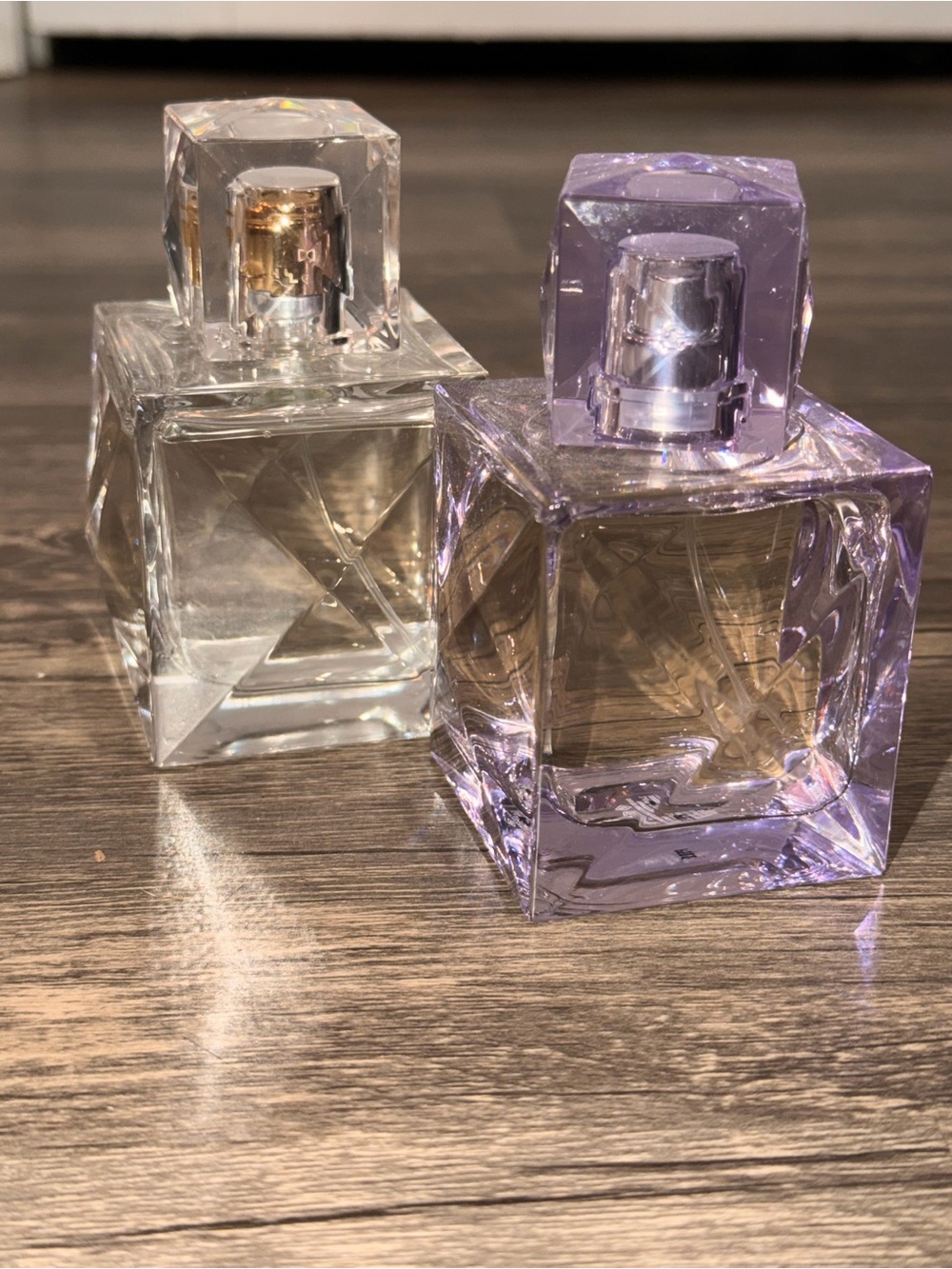 Lavender Glass Cube Accent Bottle - Women's Top Decor